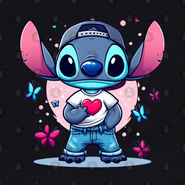 Valentines Day Stitch, Stitch Love by BukovskyART